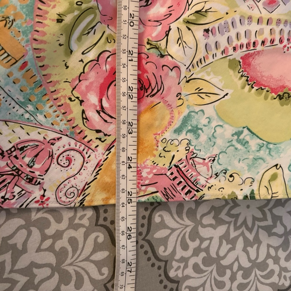 Chadwick's Pink & Yellow Floral Print Skirt - Picture 8 of 10
